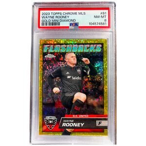 2023 Topps Chrome MLS Gold Mini-Diamond #81 Wayne Rooney /50 PSA 8 NM-MT
